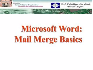 microsoft word mail merge basics