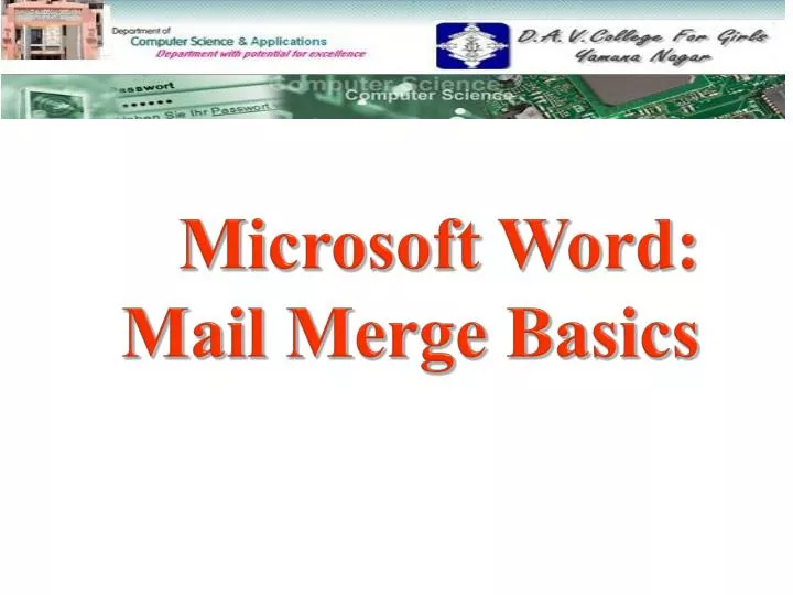 microsoft word mail merge basics