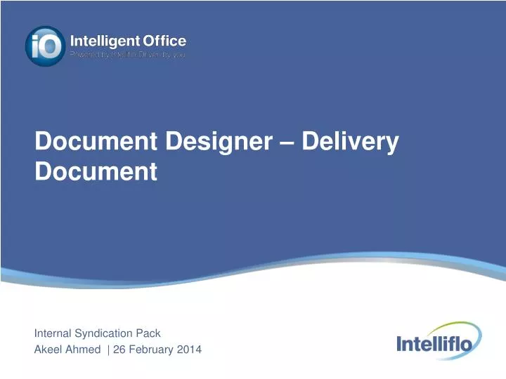 document designer delivery document