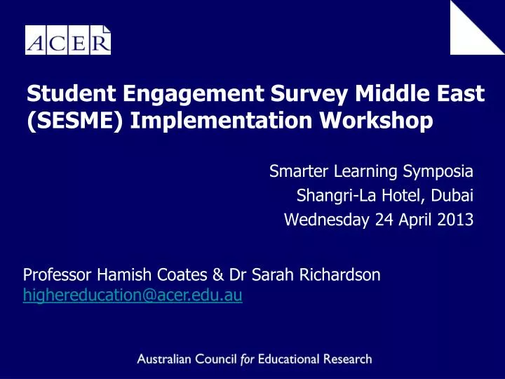 student engagement survey middle east sesme implementation workshop