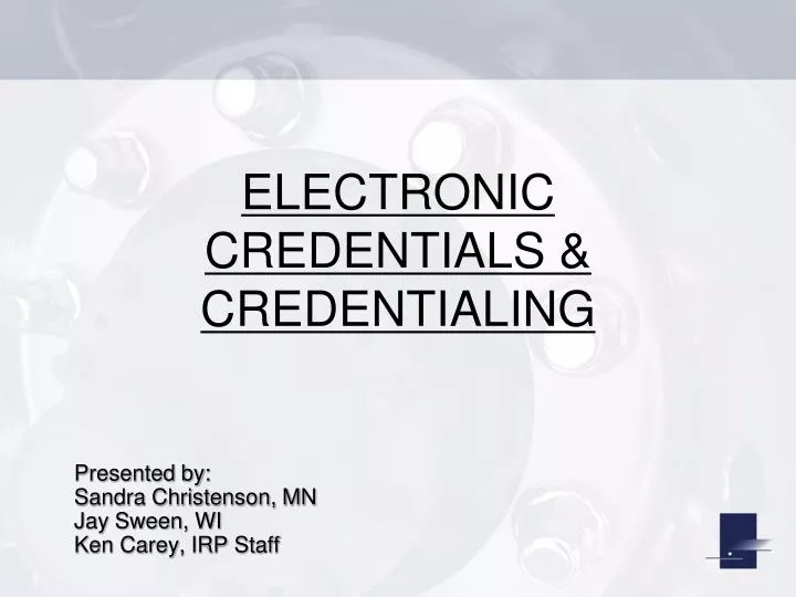 electronic credentials credentialing