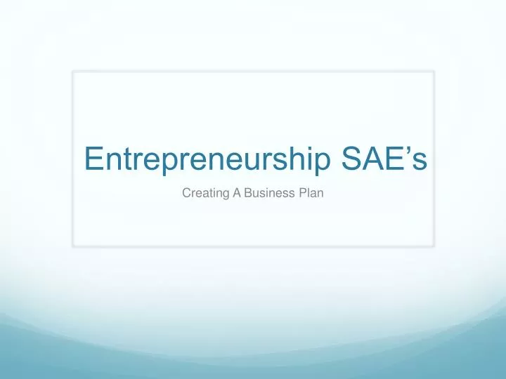 entrepreneurship sae s