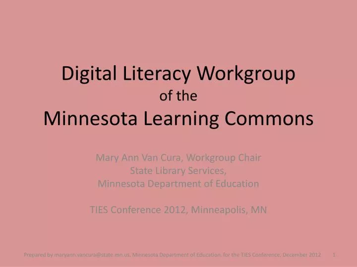digital literacy workgroup of the minnesota learning commons