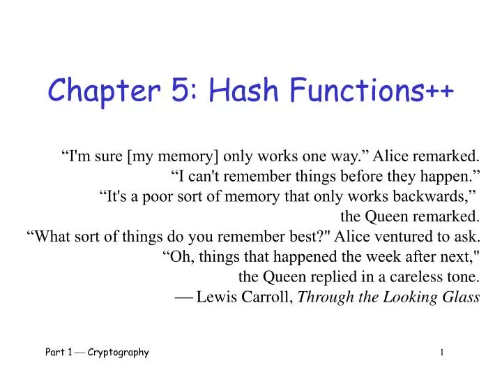 chapter 5 hash functions