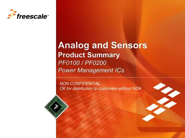 analog and sensors product summary pf0100 pf0200 power management ics