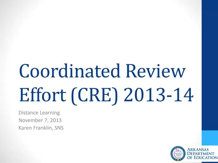 coordinated review effort cre 2013 14