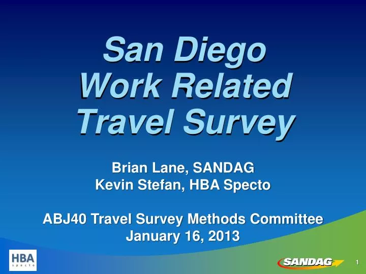san diego work related travel survey