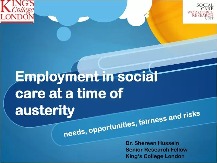 employment in social care at a time of austerity