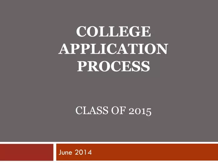 college application process class of 2015