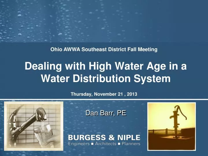 dealing with high water age in a water distribution system