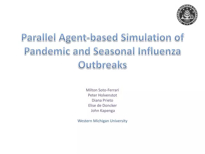 parallel agent based simulation of pandemic and seasonal influenza outbreaks