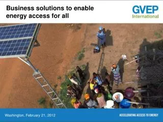 Business solutions to enable energy access for all