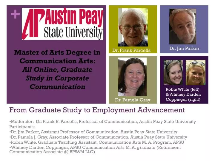from graduate study to employment advancement