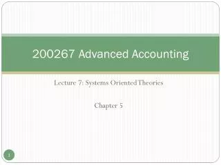 200267 Advanced Accounting