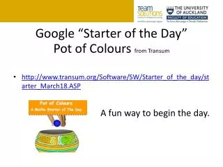 Google “Starter of the Day”