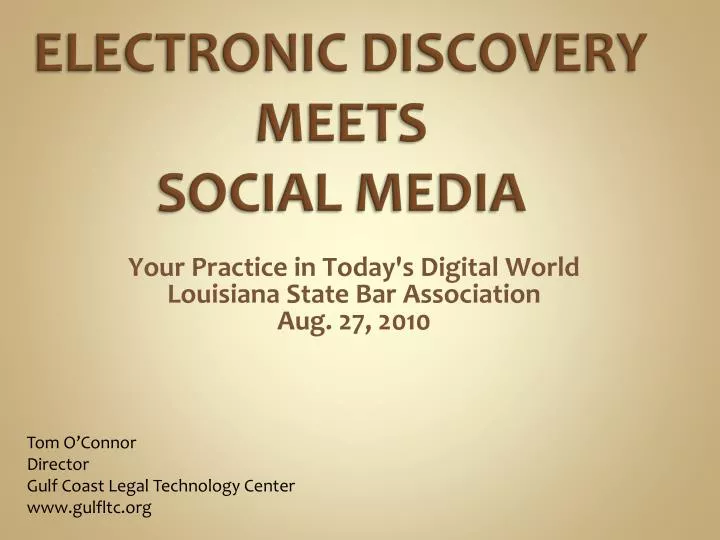 electronic discovery meets social media