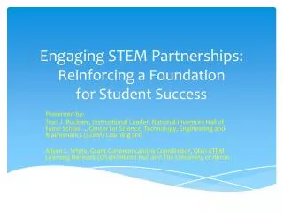 Engaging STEM Partnerships: Reinforcing a Foundation for Student Success