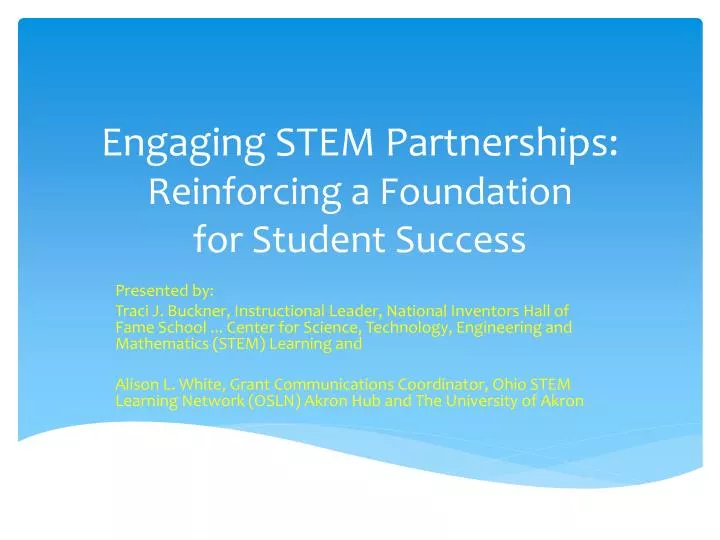 engaging stem partnerships reinforcing a foundation for student success
