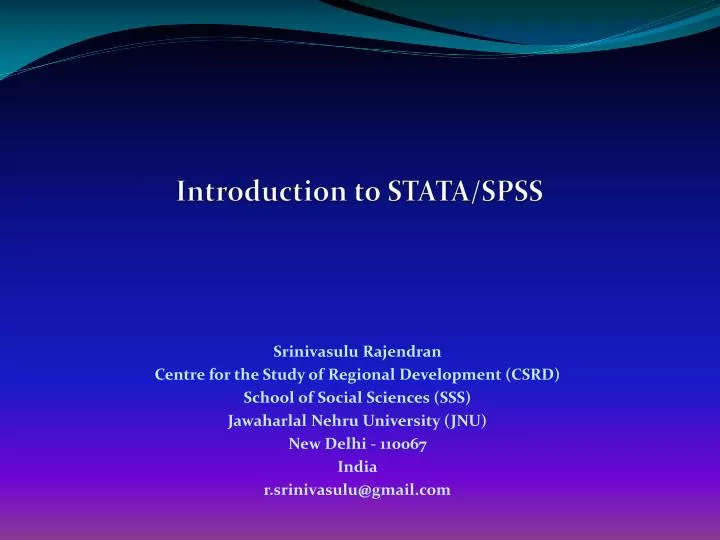 introduction to stata spss