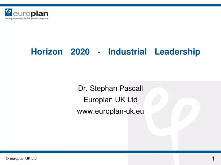 horizon 2020 industrial leadership