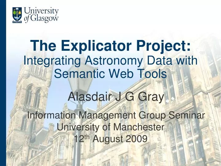 the explicator project integrating astronomy data with semantic web tools