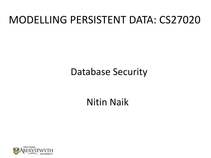 modelling persistent data cs27020