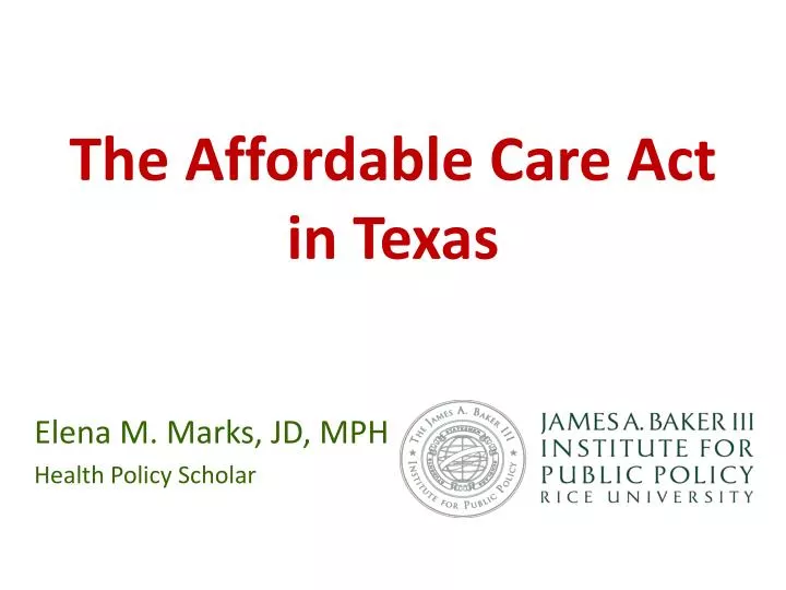 the affordable care act in texas
