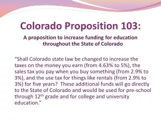 Colorado Proposition 103: