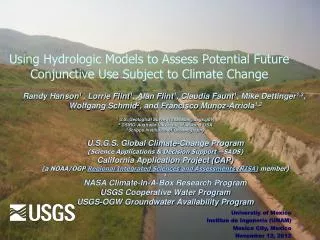 Using Hydrologic Models to Assess Potential Future Conjunctive Use Subject to Climate Change
