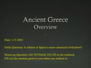 Ancient Greece Overview