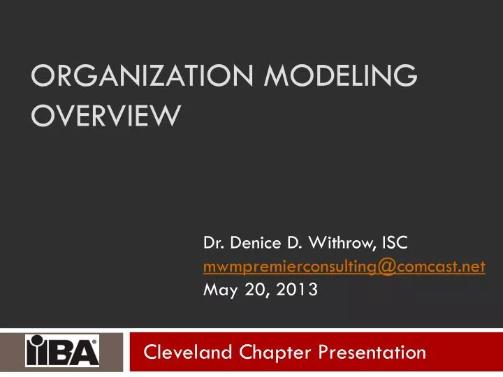 organization modeling overview