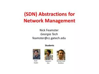 (SDN) Abstractions for Network Management