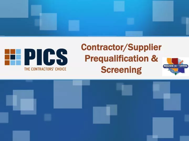 contractor supplier prequalification screening