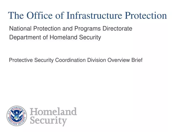 the office of infrastructure protection