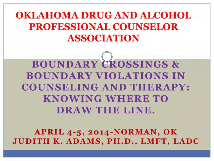 oklahoma drug and alcohol professional counselor association