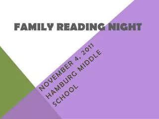 FAMILY READING NIGHT