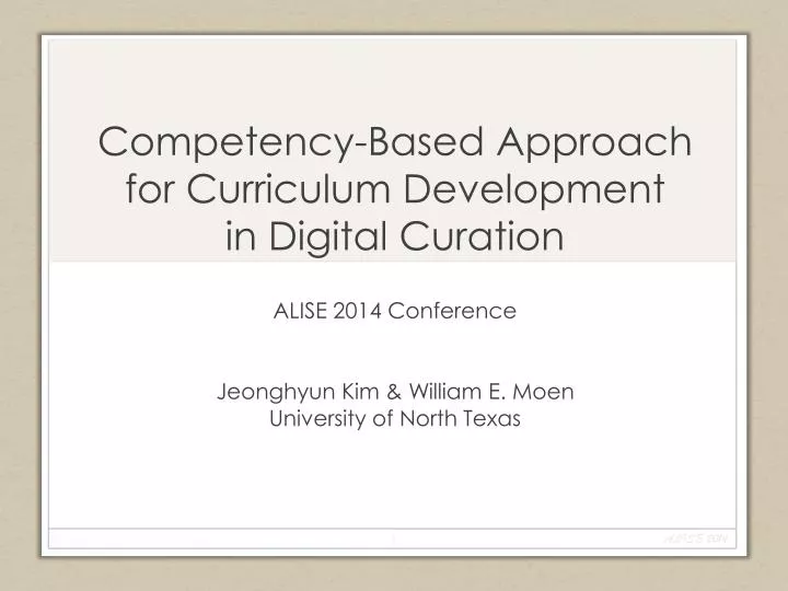 competency based approach for curriculum development in digital curation