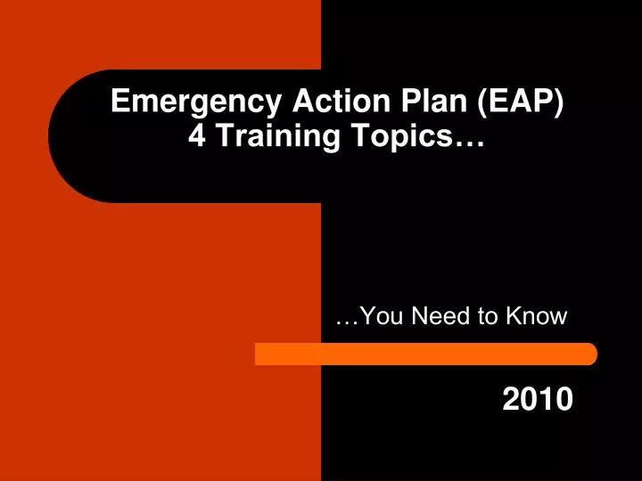 emergency action plan eap 4 training topics