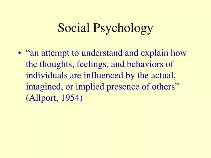 social psychology