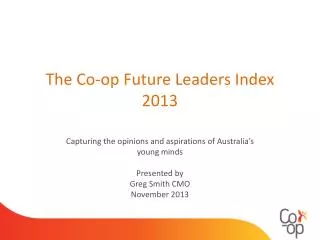 The Co-op Future Leaders Index 2013