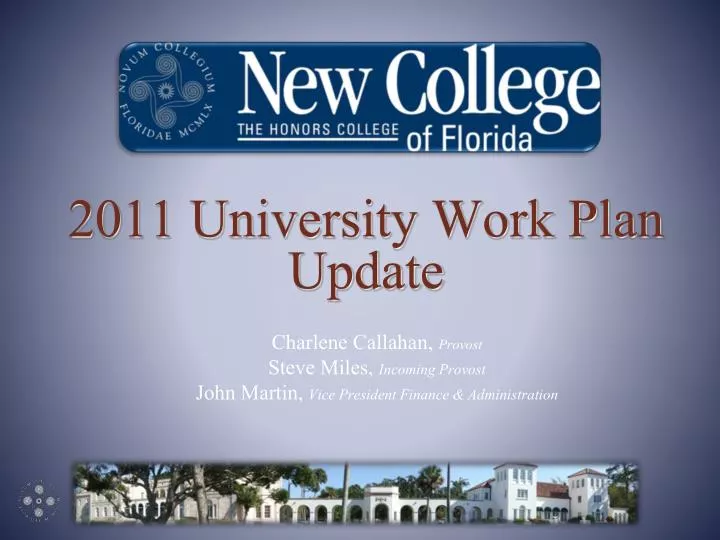 2011 university work plan update