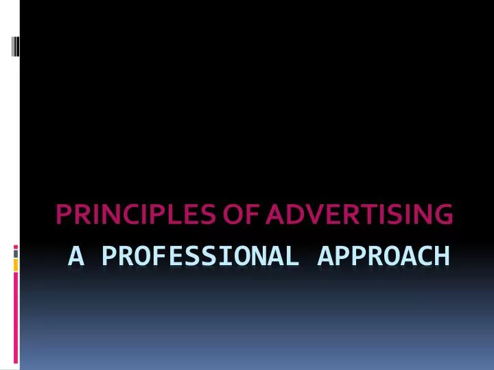 principles of advertising
