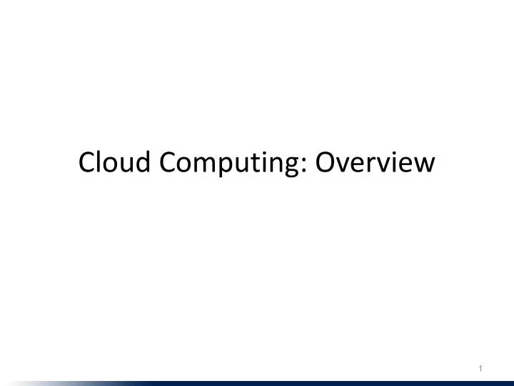 cloud computing overview