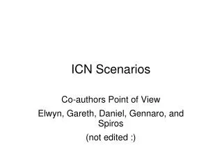 ICN Scenarios