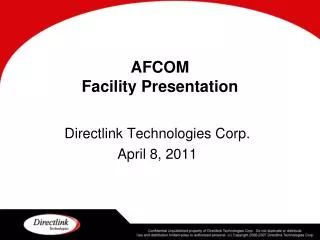 AFCOM Facility Presentation