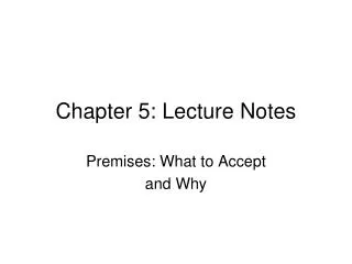 Chapter 5: Lecture Notes