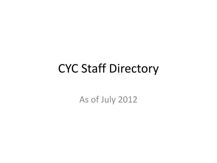 cyc staff directory