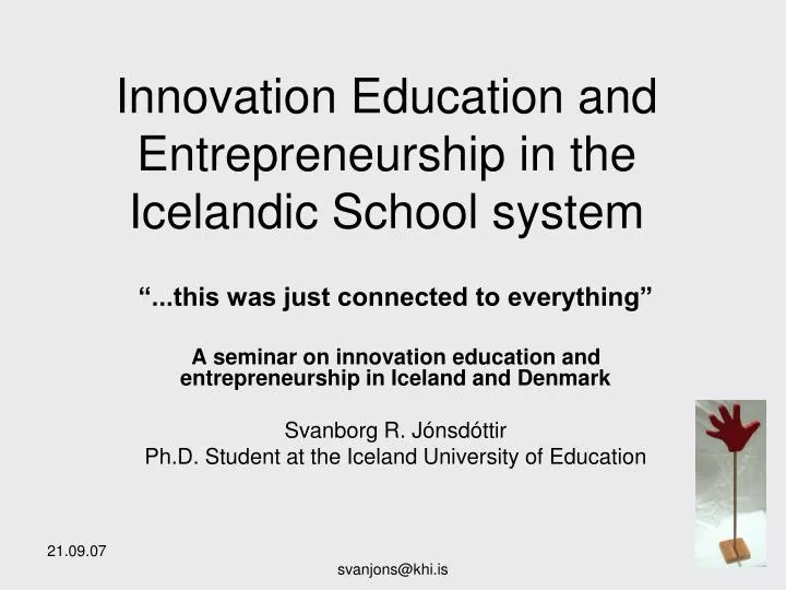 innovation education and entrepreneurship in the icelandic school system