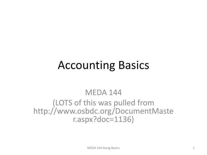 accounting basics