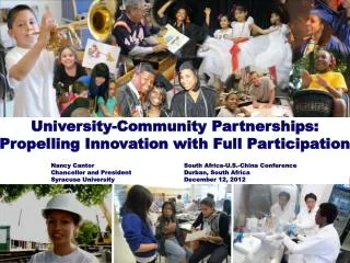 University-Community Partnerships: Propelling Innovation with Full Participation